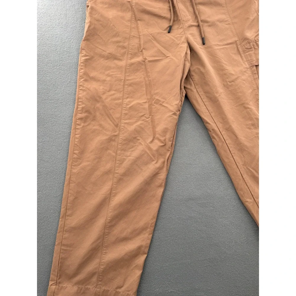 Jordan Cargo Pants Mens Large Tan Woven Drawstring Jumpman Logo Pockets Utility